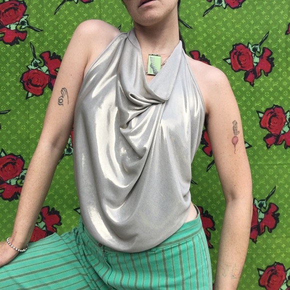 Y2K Super Slink Iridescent Halter Top~
~ - Picture 6 of 7